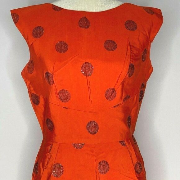 Vintage 40s Sty Val Sleeveless Shift Dress S Red - Picture 2 of 12